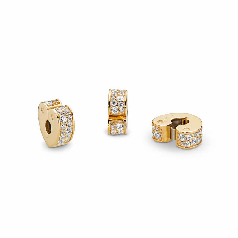 Pandora Shine™ Sparkling Arcs of Love Clip Charm Outlet NZ, 18ct Gold Plated (867493-XEO)